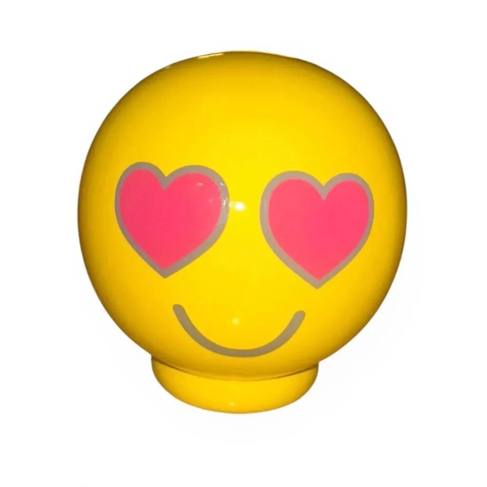 Yellow Heart-Eyes Emoji Coin Bank